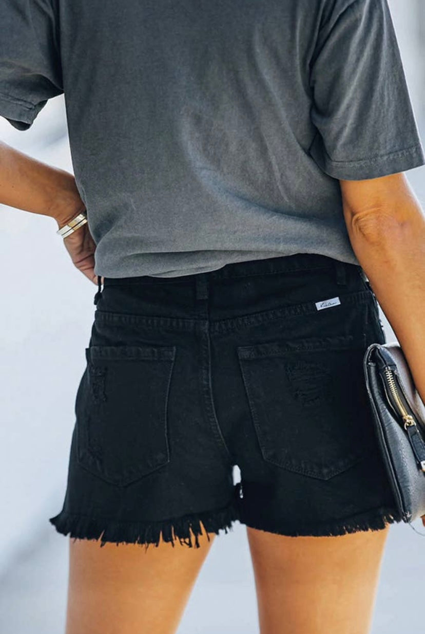 Black Denim Shorts