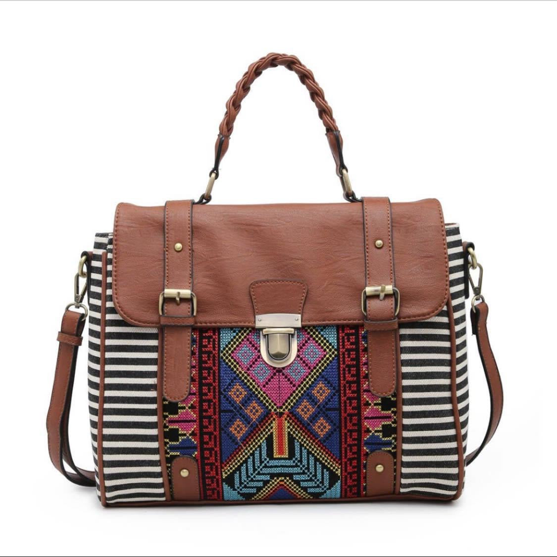 Jen&Co Harlow Aztec Embroilered Satchel