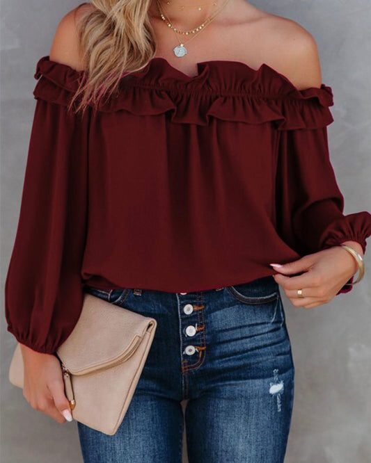 Off Shoulder Ruffle Top